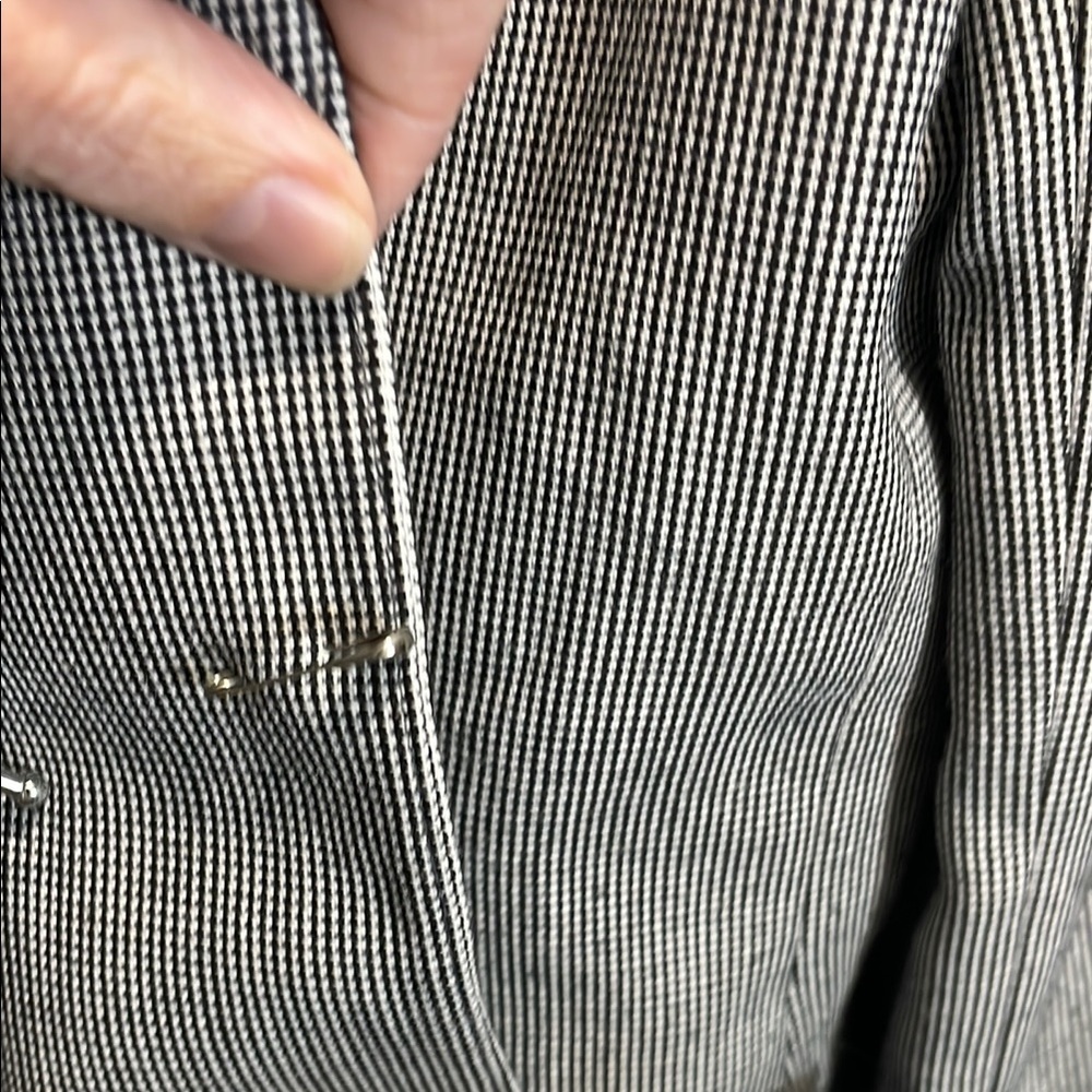 Vintage 80s Power Suit Skirt Set Gray Blazer Office Career Core Size 10 - Picture 12 of 16